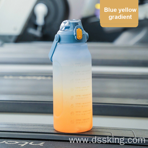 New frosted gradient water bottle 2 liter water bottle